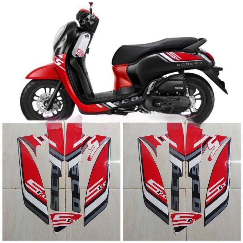 striping sticker lis bodi motor honda new scoopy sporty 2023
