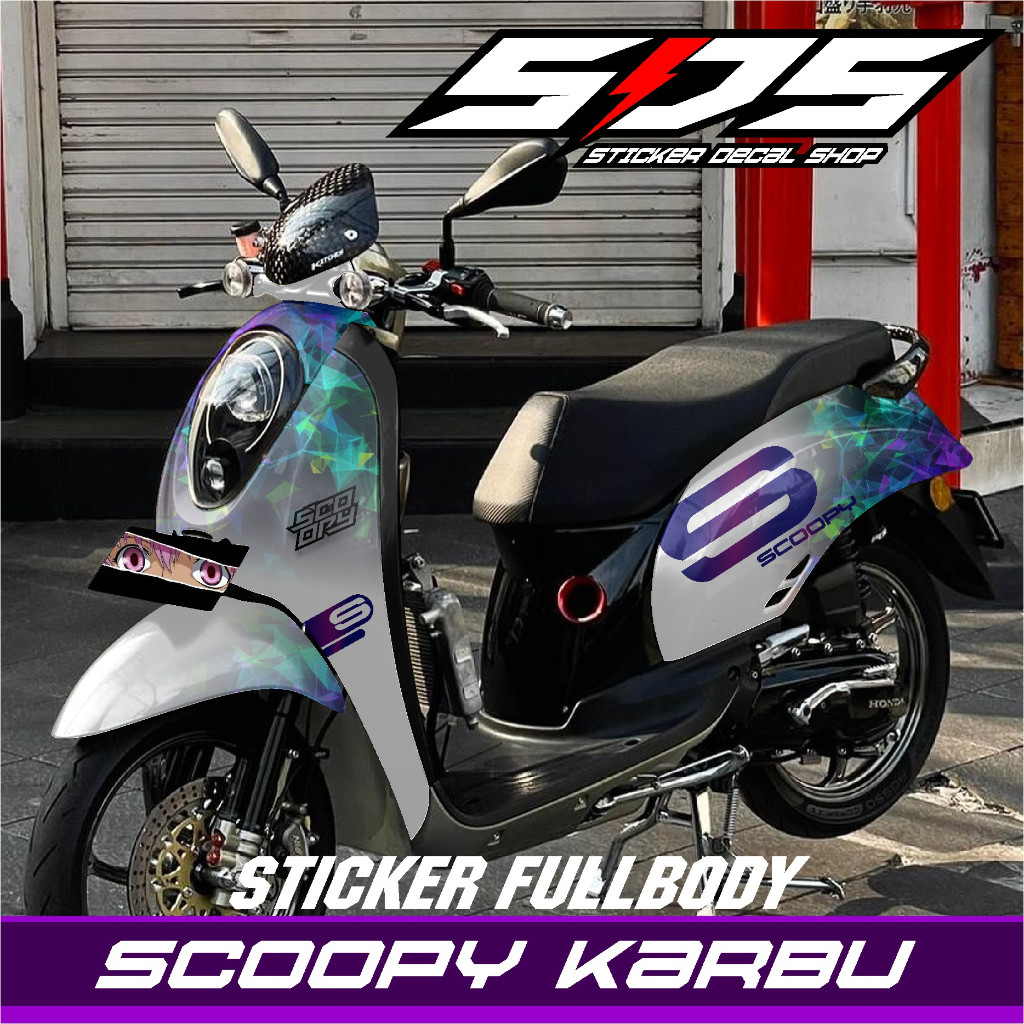 TERBARU Sriker Decal Scoopy full body Dekal Sticker Scoopy Lama / Karbu Desain Motif POLIGONAL