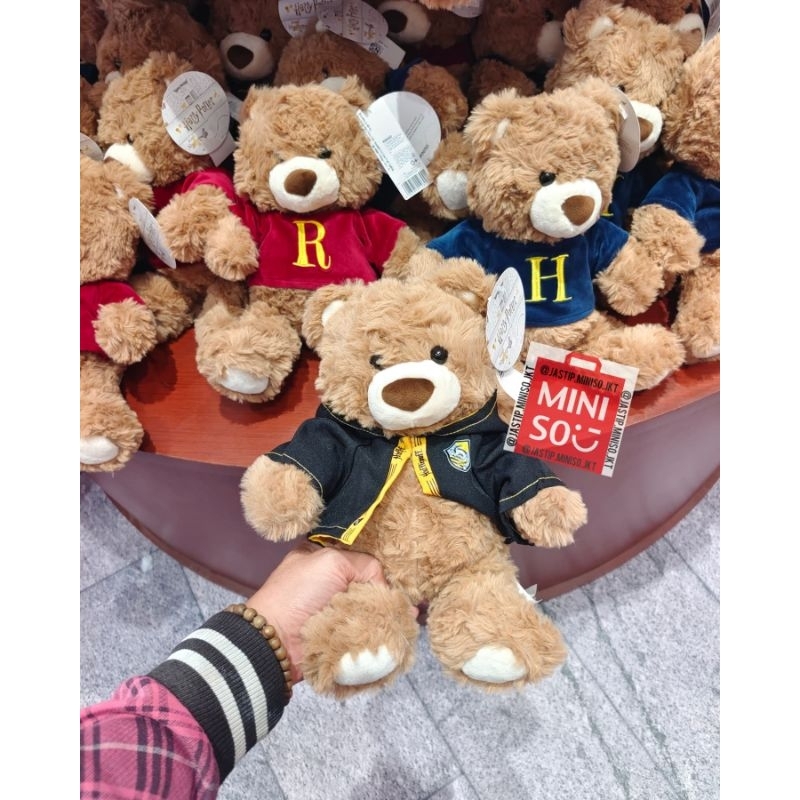MINISO x HARRY POTTER 🆕 Boneka Bear Lucu dan Lembut (25cm) Baju H / Baju R / Jubah Ravenclaw / Jubah