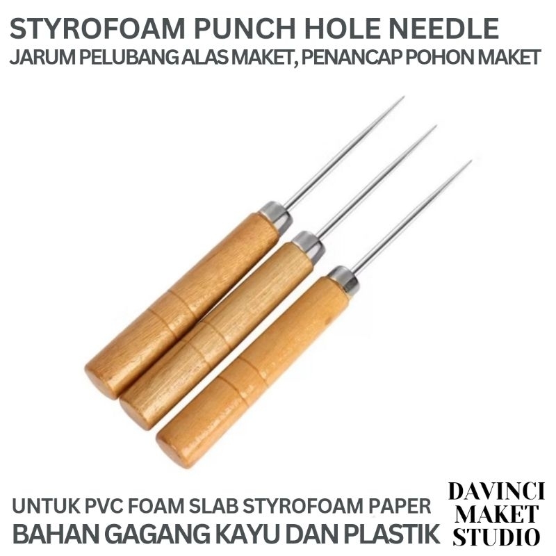 

Styrofoam Punch Hole Needle plastic Metal - Jarum Pelubang Alas Maket Pvc Foam Xps Kertas Karton Penancap Penusuk Tusuk Tancap Pohon Maket Diorama