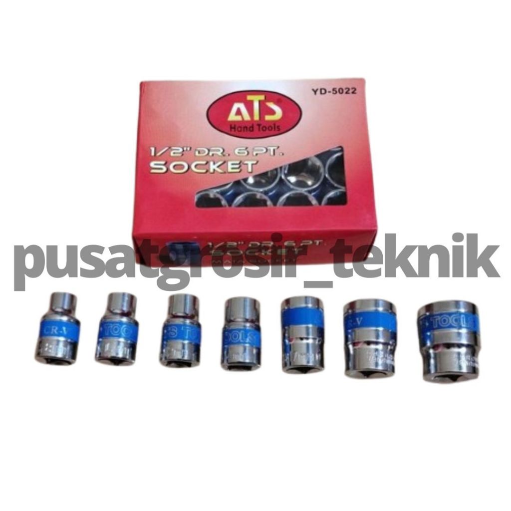 ATS Mata Sock 1/2" 6 PT 8-10-12-14-17-19-21-22-24-27-30 / Mata Kunci Sok / Mata Sok