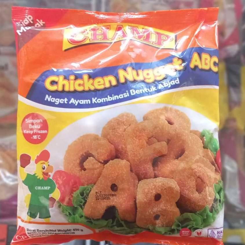 

Champ Nugget Chicken ABC Nugget Bentuk Abjad 450gr