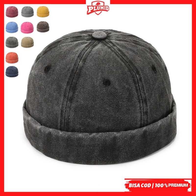 PLUMID - Miki hat jeans premium topi peci motif jeans wash premium TP 131