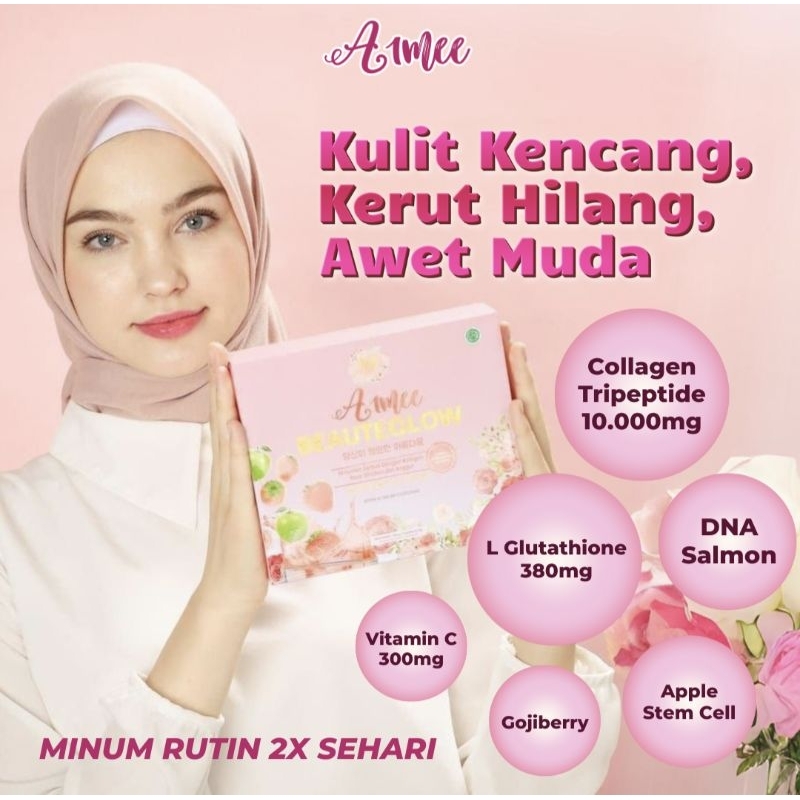 Aimee Collagen Drink Dna Salmon Safron Apple Stemcell 15 Sachet 15 Gram Premium Minuman Kolagen Cola