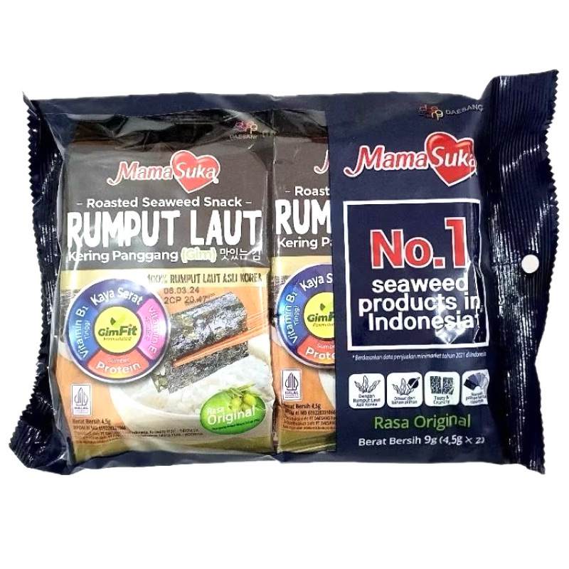 

Mama Suka Nori Rumput Laut Panggang Original 2x4,5g