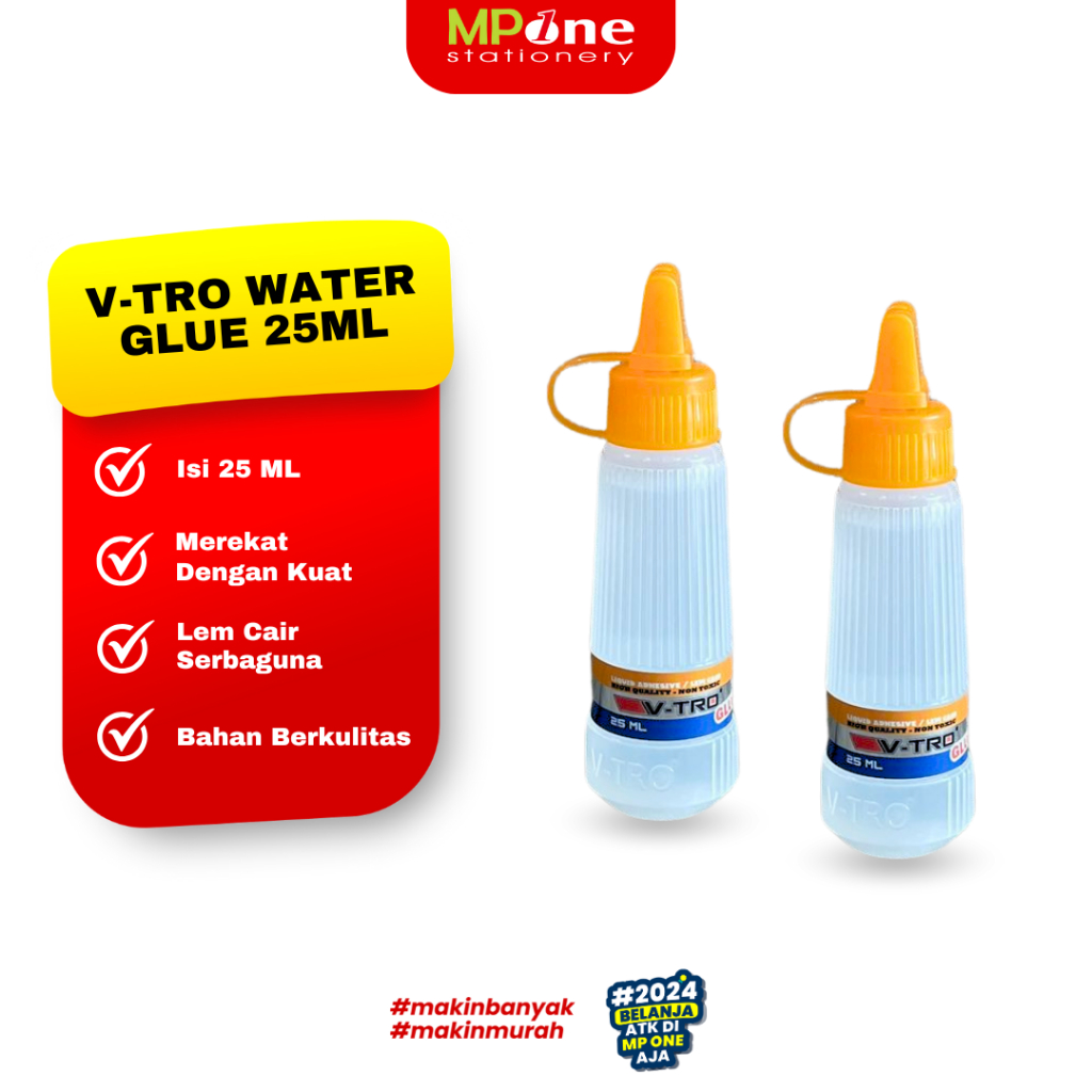 

(1 PCS) V-Tro Lem Cair Serbaguna Isi 25ML / Water Glue Bening VTRO 25ml