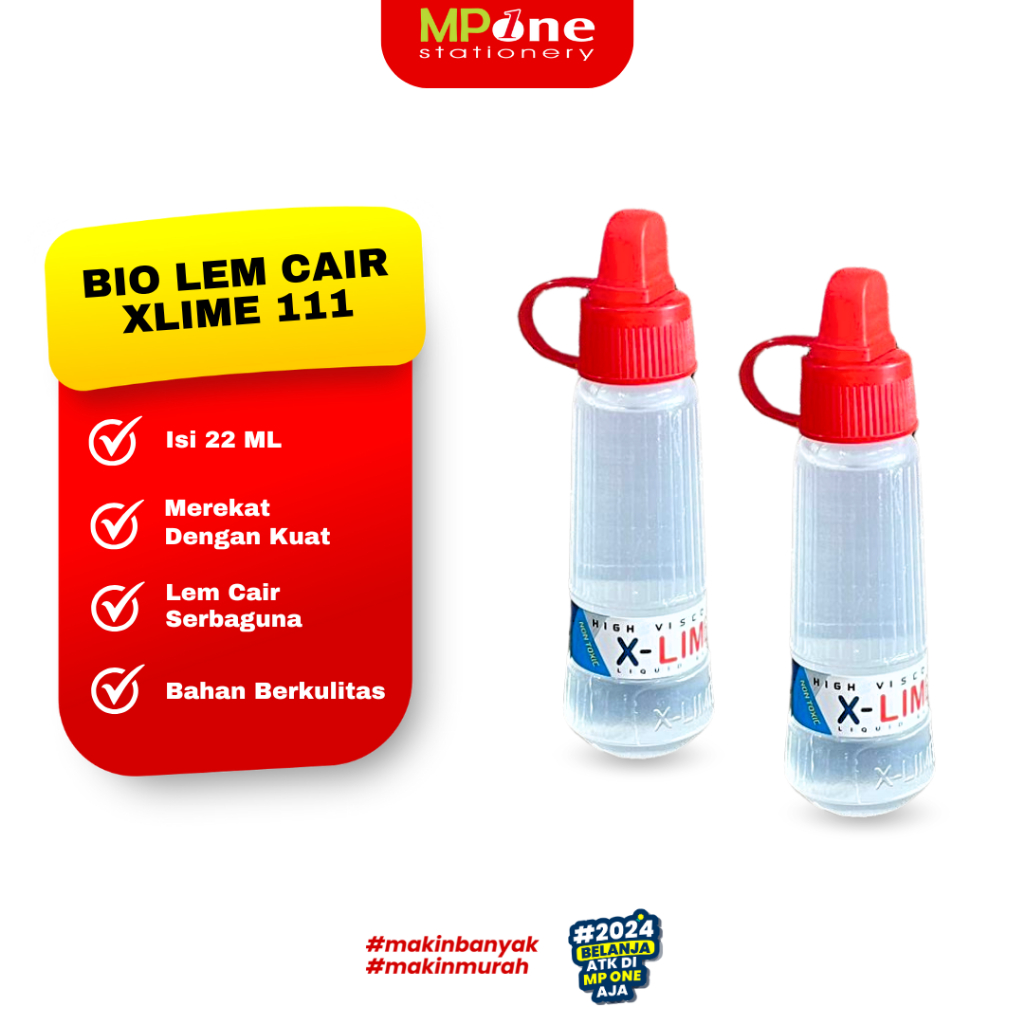 

(1 PCS) Bio Xlime 111 Lem Cair Isi 22ML/ Water Glue/ Lem Cair Serbaguna 22ml Bio
