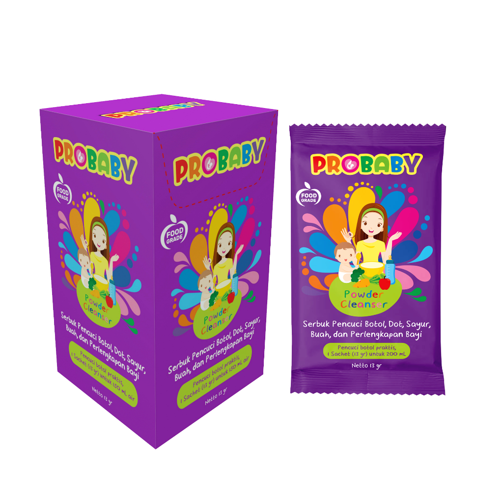 PROBABY Powder Cleanser 13gr Sabun Pencuci Botol Susu Dot Sayur Buah Perlengkapan Bayi