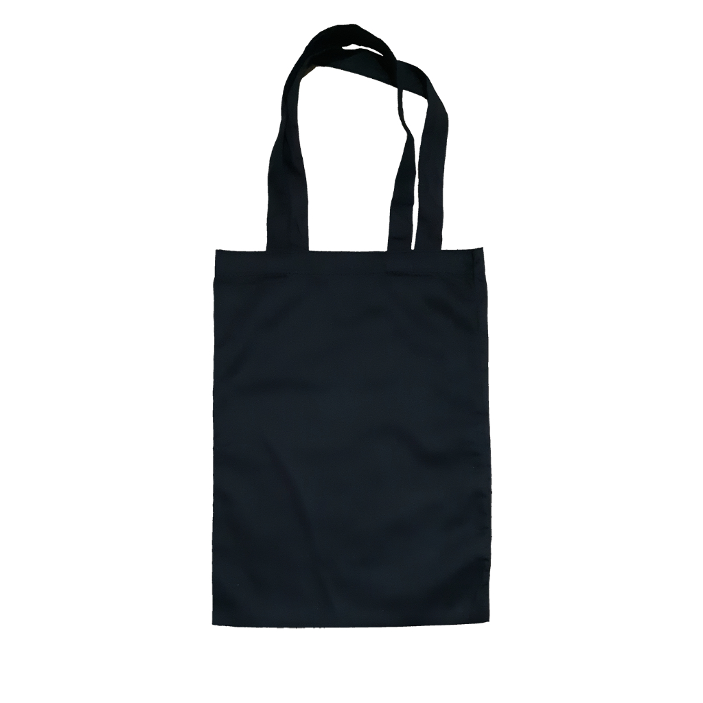 TOTE BAG KANVAS HITAM POLOS