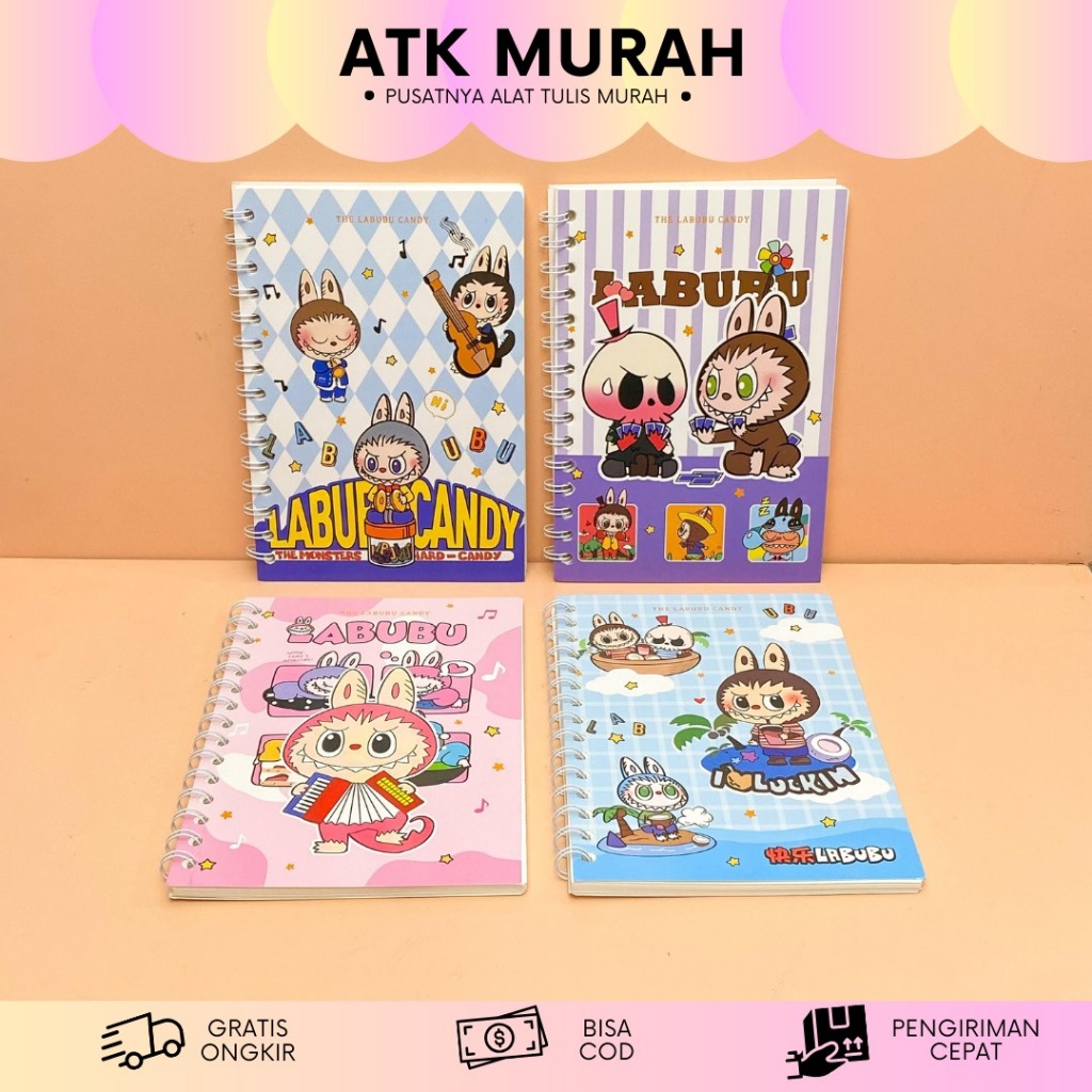 

BUKU BINDER SPIRAL A5 LABUBU BK-1573 BAGUS NOTEBOOK TERJANGKAU LUCU IMUT KADO UNIK COD
