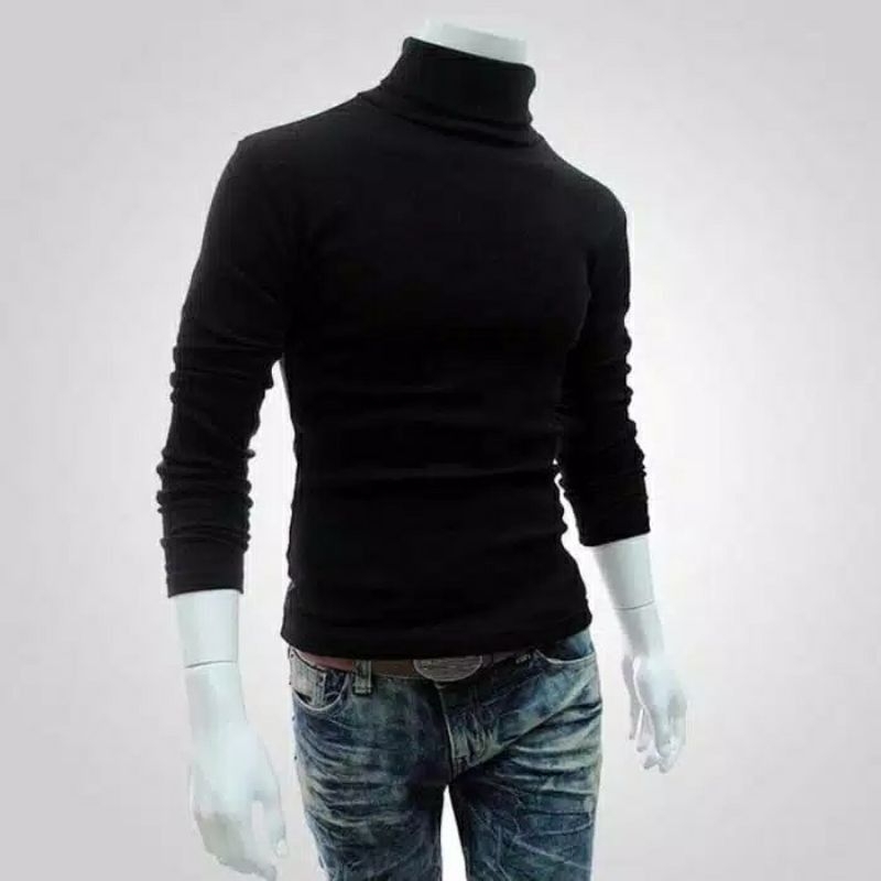 Kaos Polos Turtleneck Pria Dewasa/Kaos Turtleneck Dalaman JasBlazer/Turtleneck Kaos Polos Casual dan