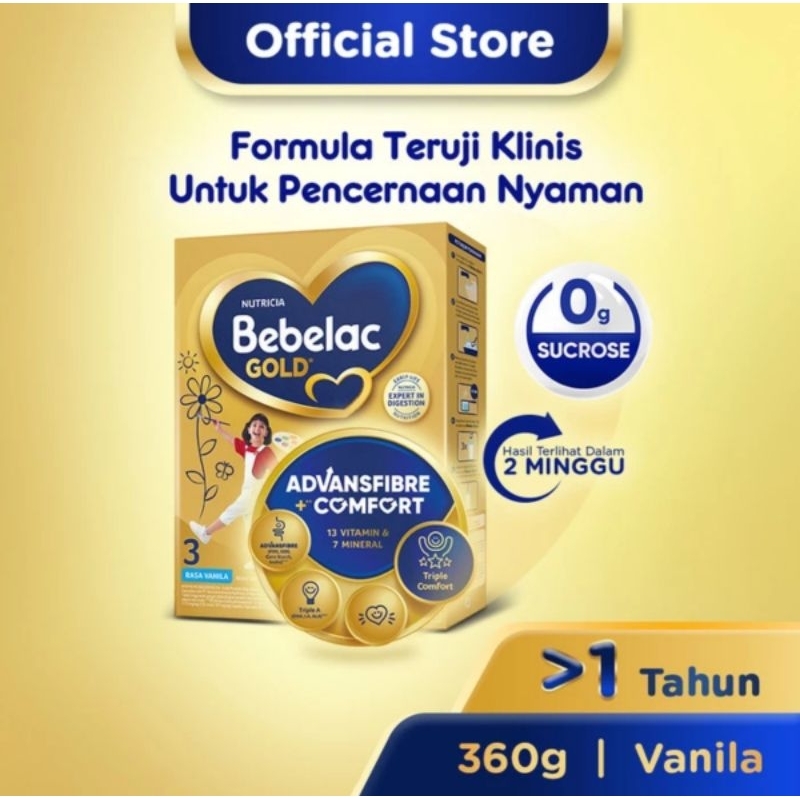 

Bebelac Gold 3​ 360 gr rasa Vanilla susu formula susu anak