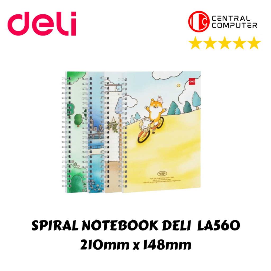 

SPIRAL NOTEBOOK DELI LA560 210mm x 148mm PCS