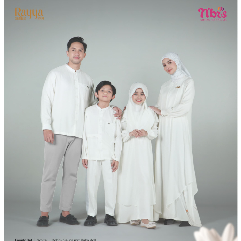 READY SARIMBIT CELLINE NIBRAS 2025 CELINE WHITE FAMILY SERIES BY NBRS FASHION GAMIS IBU ANAK PEREMPU