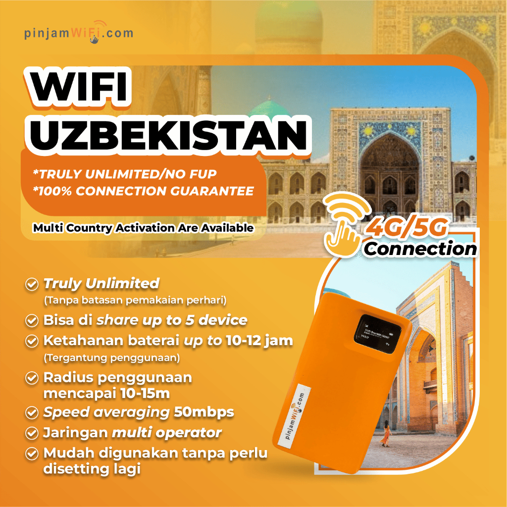 Pinjam Wifi Sewa Modem Portable Uzbekistan Harian - Truly Unlimited No Fup Daily