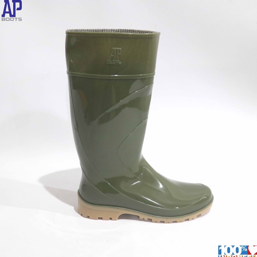KODE H57D AP 211 GREEN 3639  SEPATU BOOT KARET CEWEK  AP BOOTS