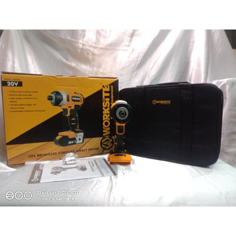 20V BRUSHLESS CORDLESS IMPACT DRIVER WORKSITE