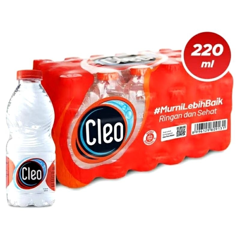 

Air Mineral Cleo Botol 220ml (1Pack isi 24pcs)