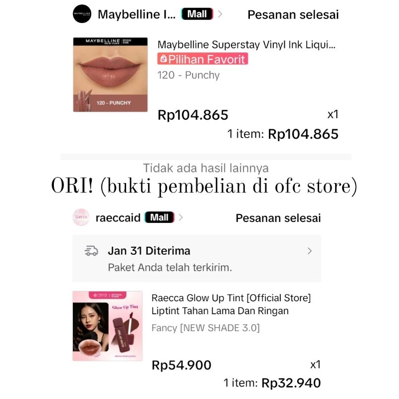 preloved Maybelline & raecca