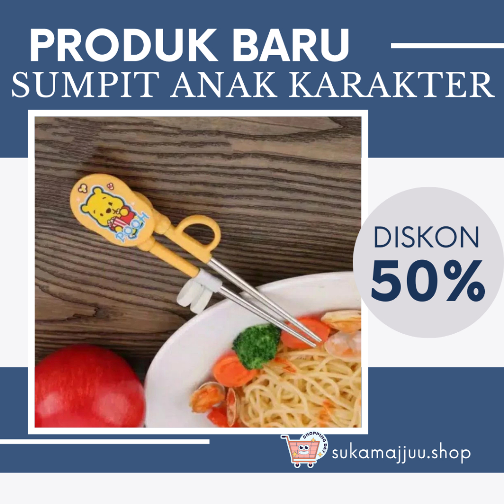 Stainless Besi / Training Chopsticks Child|Sumpit Belajar Makan Anak Karakter