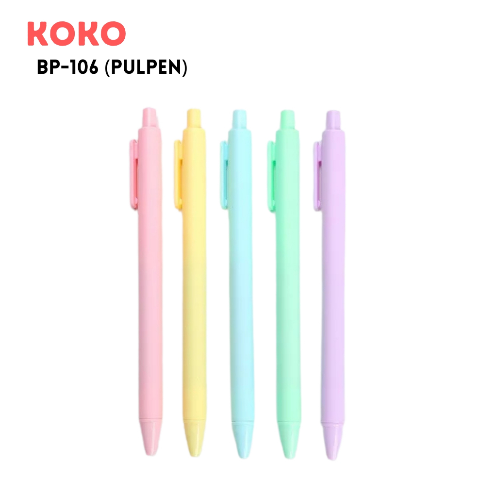 

Bolpen Koko BP-106 Bolpen Cetekan Macaroon Pulpen Warna Pastel Tinta Hitam Alat Tulis Sekolah Kantor Warna Warni