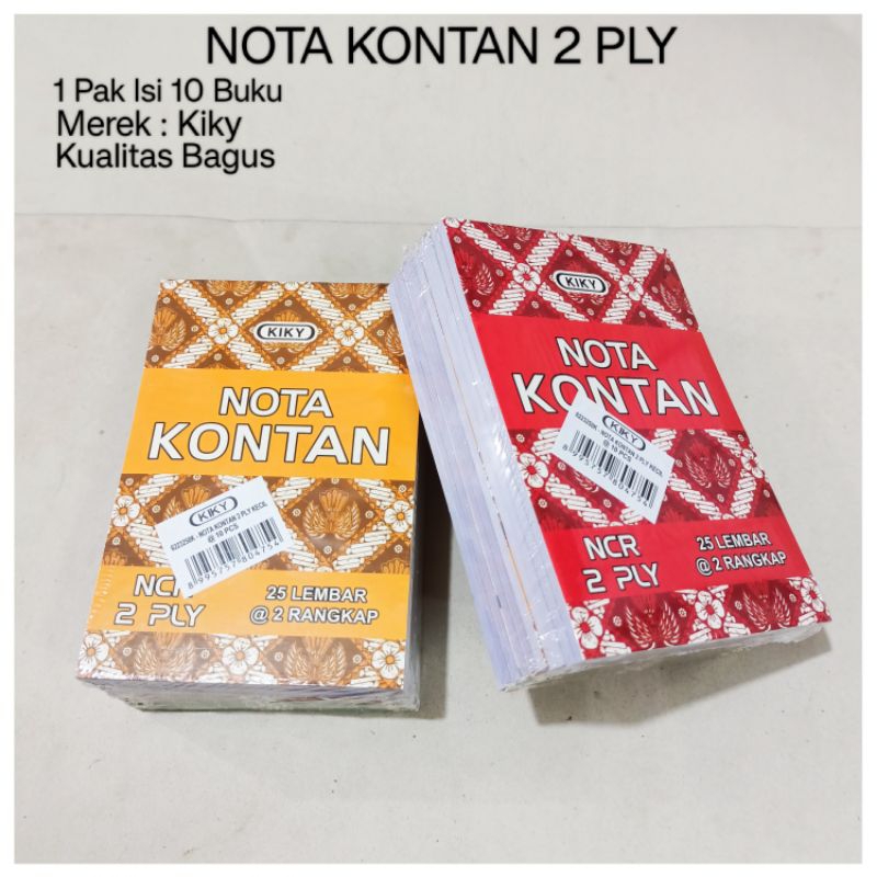 

1 Pak Nota Kontan 2 Ply Kiky Isi 10 Buku