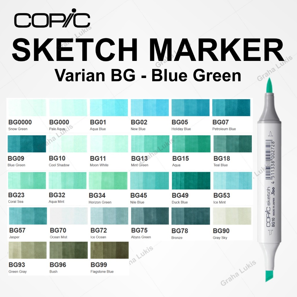 

COPIC SKETCH MARKER VARIAN BG - BLUE GREEN