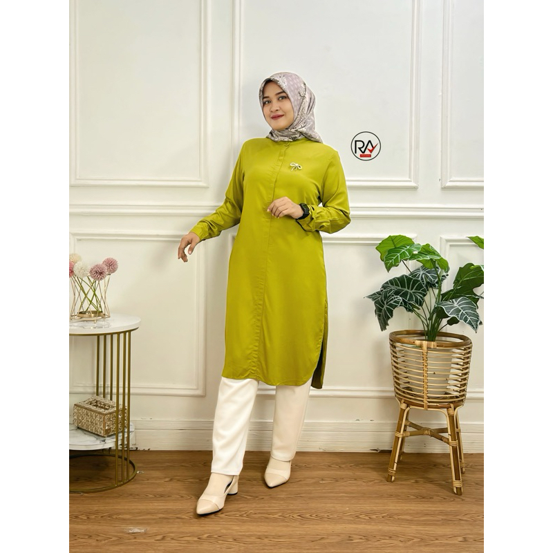 Promo  Bella Tunik By Eshyla - Tunik Polos Katun Rayon Twill Premium
