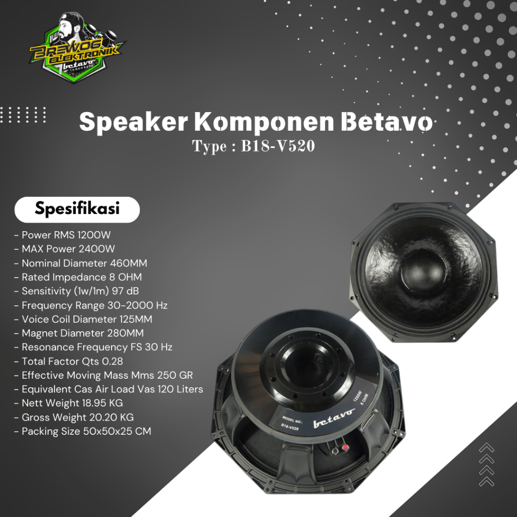 SPEAKER  B18-V520 BREWOG BETAVO INDONESIA