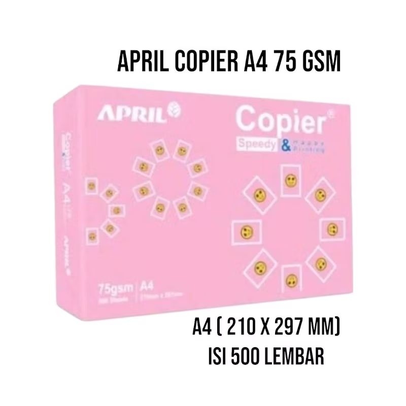 

Kertas hvs A4 April copier happy print A4 75 g (500 lembar)