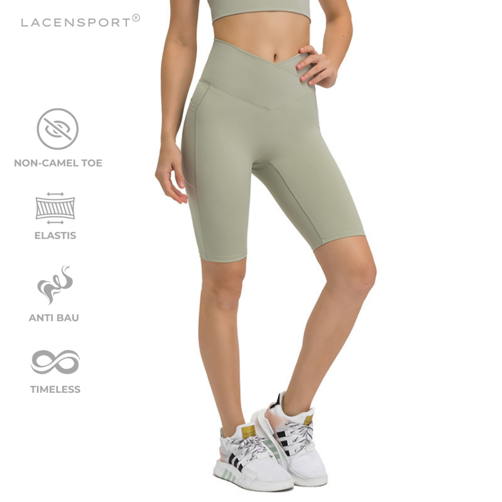 LACENSPORT - Veminin Short Legging Celana Olahraga Wanita Pendek Gym Workout