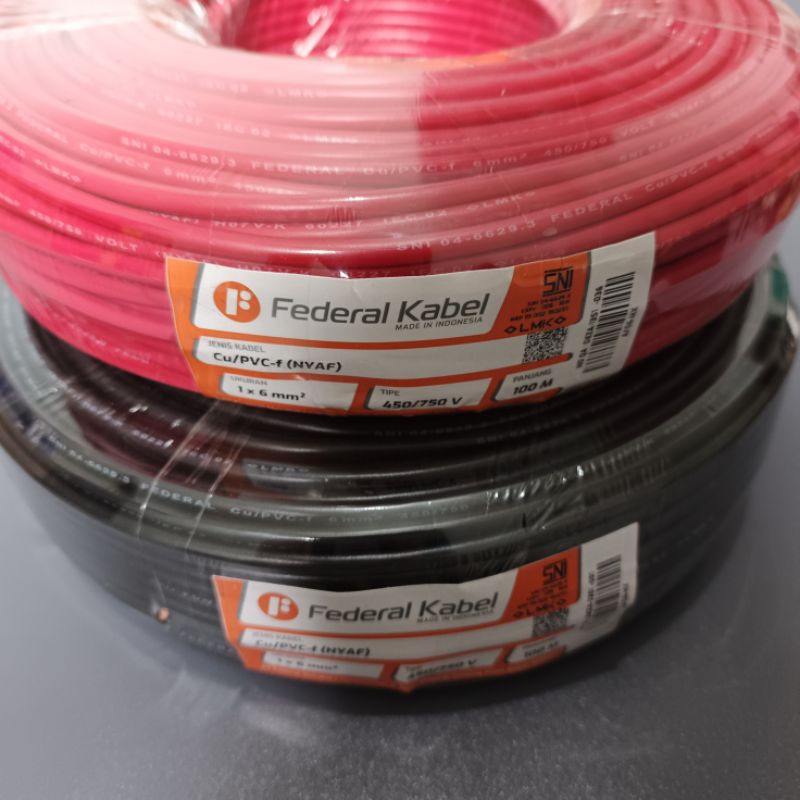 Kabel Federal 6mm Serabut (NYAF)