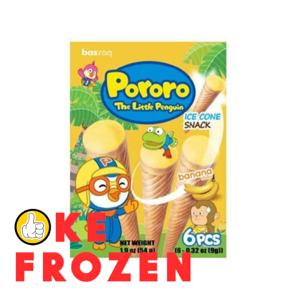 

PORORO ICE CONE RASA BANANA 54GR ISI 6 PCS / WAFER CONE RASA PISANG