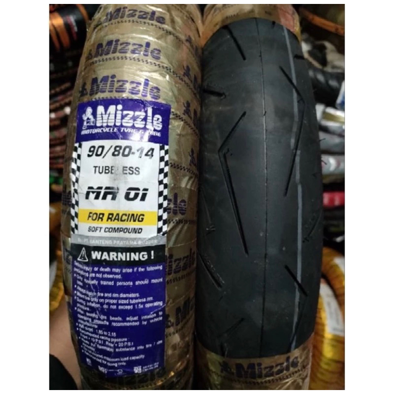 Mizzle MR01 ring 14 sepasang ukuran 90 80 rata ban mizzle MR01 soft coumpon road race 90/80-14 sepas
