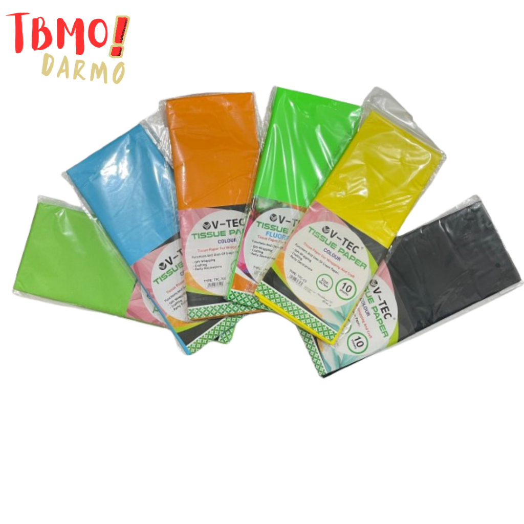 

TBMO TISSUE PAPER COLOUR 50X70CM 25GSM ISI 10LBR V-TEC