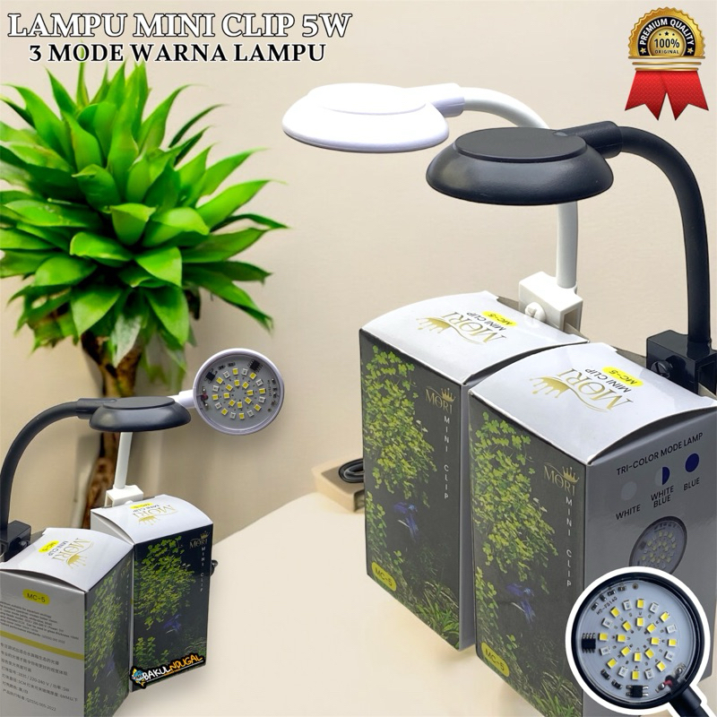 LAMPU JEPIT 3MODE WARNA HITAM PUTIH LED COCOK UNTUK SOLITER IKAN CUPANG AQUARIUM AQUASCAPE MINI TABU