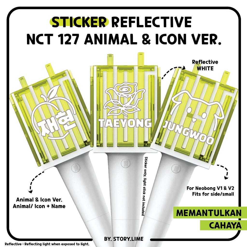 

Sticker Deco Reflective NCT 127 Animal, Icon Version Kpop Decal for NEOBONG/ Lighstick/ Phonecase/ Laptop/ Notebook By. STORY.LIME