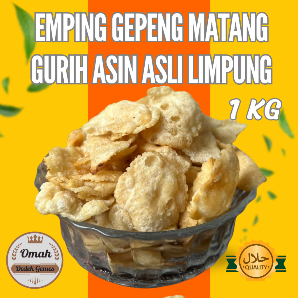 

EMPING GEPENG MATANG GURIH ASIN 1 KG OLEH OLEH KHAS ASLI LIMPUNG