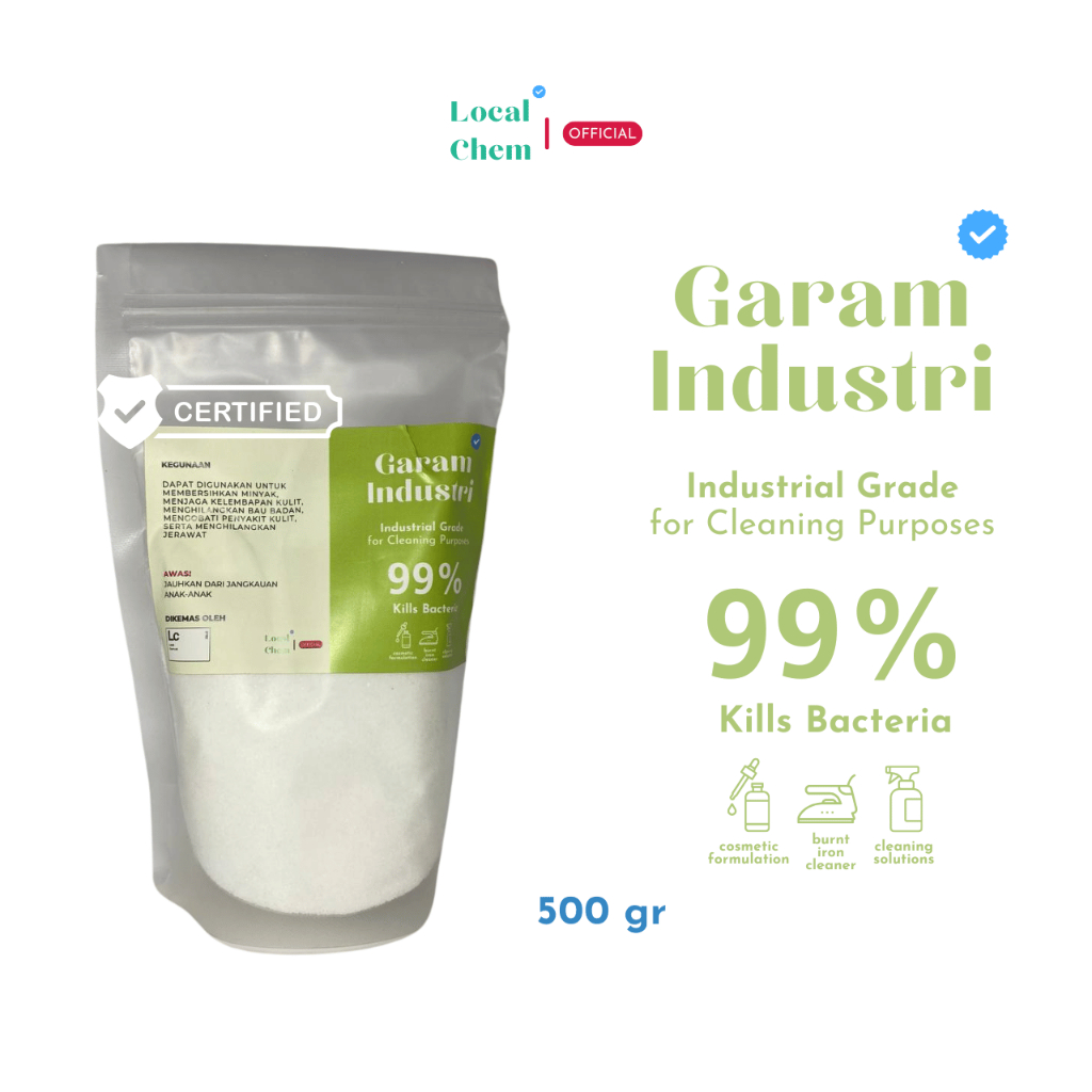 T9 Garam NaCl - Garam Industri Garam Kebersihan Non Yodium Cosmetic Grade Natrium Klorida 500gr