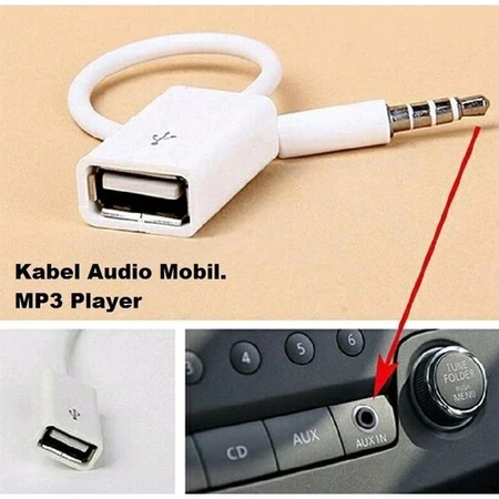 Kabel Audio OTG jack 3.5mm male aux to USB Cable Connector Female