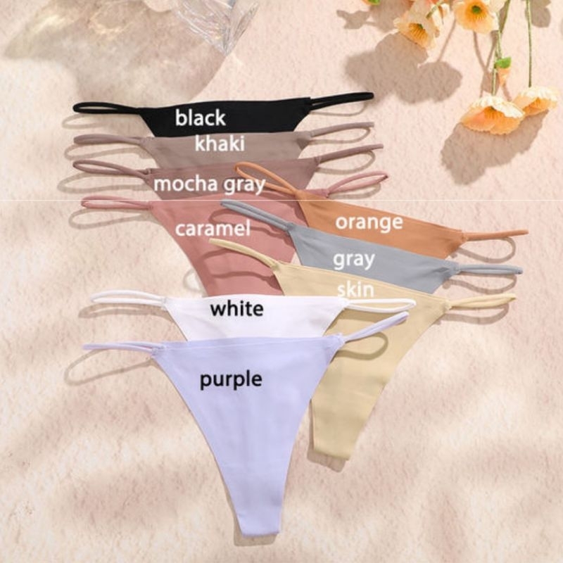 FINETOO FT129 Celana Dalam G String Tanpa Jahitan Seamless Thong Tali Tipis Women Silk Seamless Pant