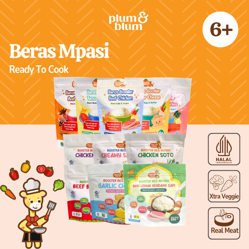 Plum And Blum Beras Mpasi BB Booster 6 Bulan - Bubur Booster Mpasi - Plum & Blum Beef Chicken Tuna C