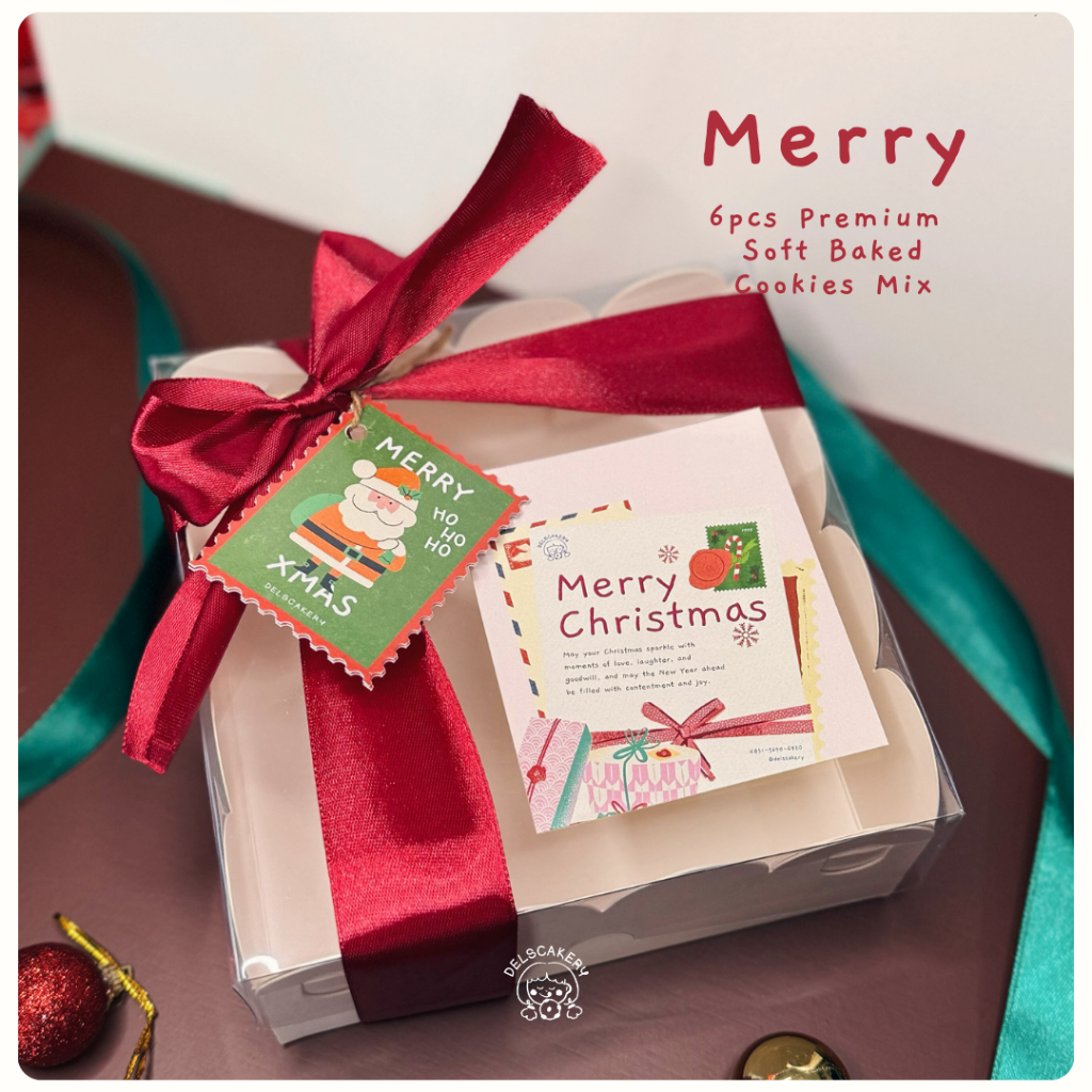 

HAMPERS NATAL 2024 / CHRISTMAS HAMPERS MERRY - SOFT COOKIES (PREMIUM BELGIAN CHOCOLATE) MIX 1 BOX ISI 6