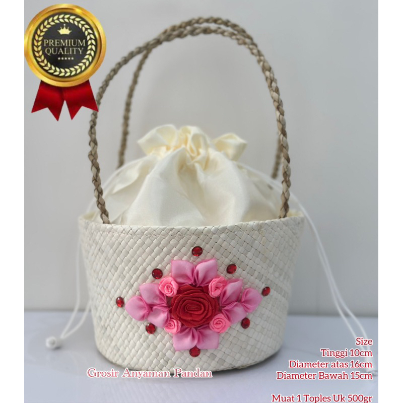 

iDk90 Tas hampers EMBER BUNGA 1 TOPLES GG RARA tas anyaman pandan parcel goodiebag souvenir natal