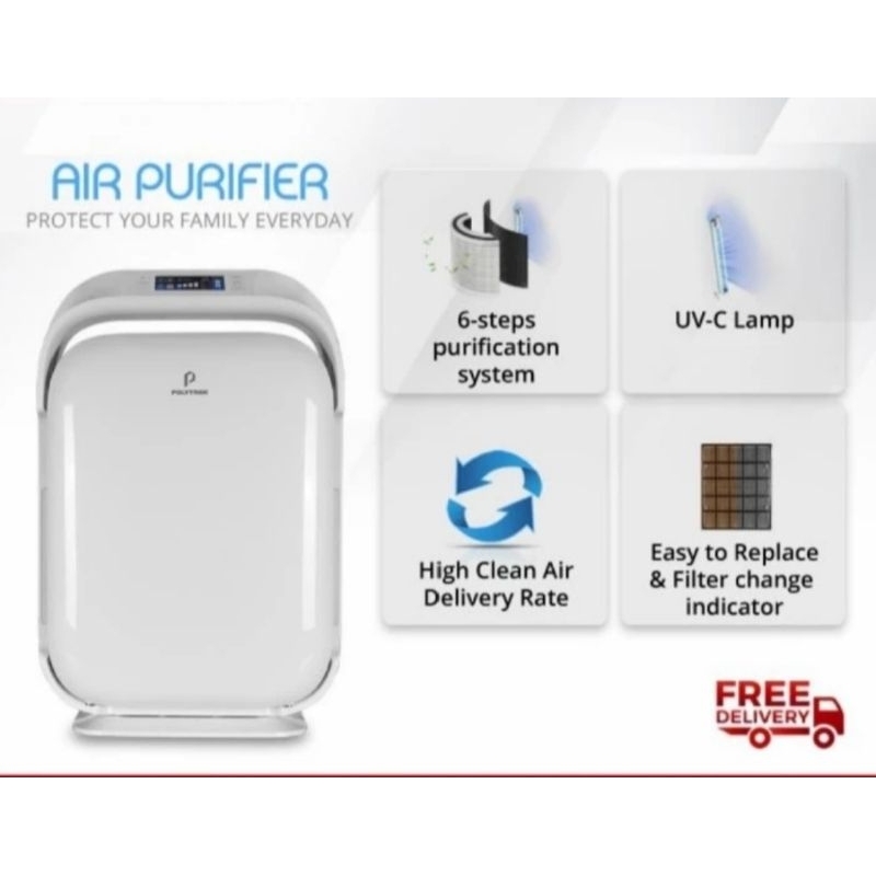 Polytron PAP-168 Air Purifier 60m² HEPA H13 Putih