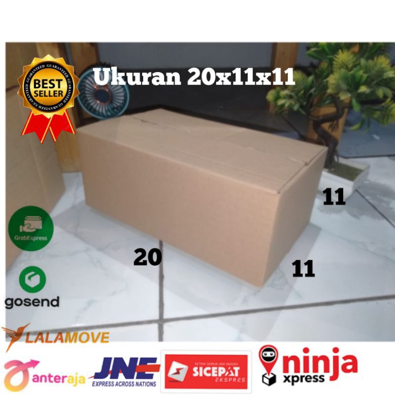 

Kardus Box Karton Kotak Dus Packing Polos UK. 22×11×11 BFlute Tebal 3 mm