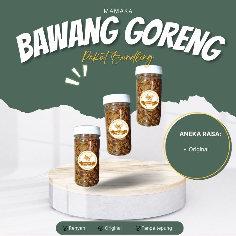 

Paket bundling bawang goreng 3 toples 200 ml / by mamaka