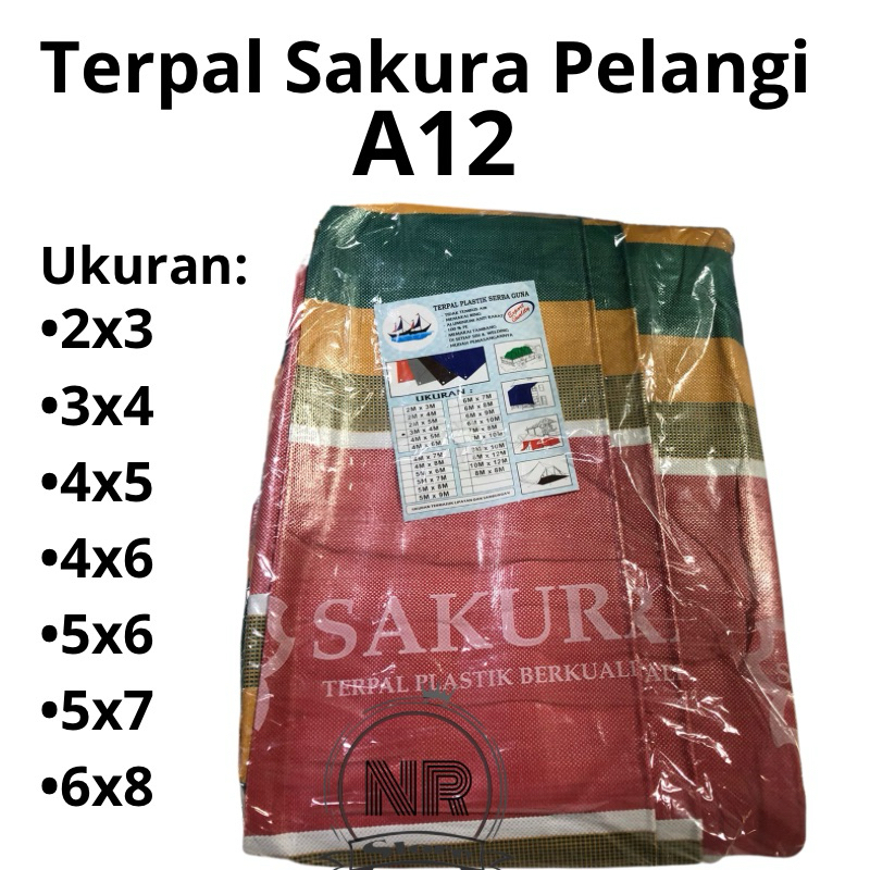 Terpal Salur Sakura Pelangi Tebal A12 Terpal 2x3 3x4 4x5 4x6 Truck Terpal Tenda Terpal Belang