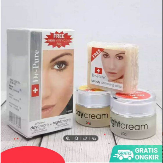 Paket DR Pure 3 In 1-Cream Wajah  Siang Dan Malam Plus Sabun