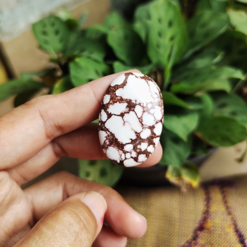 Batu Natural Permata White  Phyrus / Batu Pirus Putih Asli